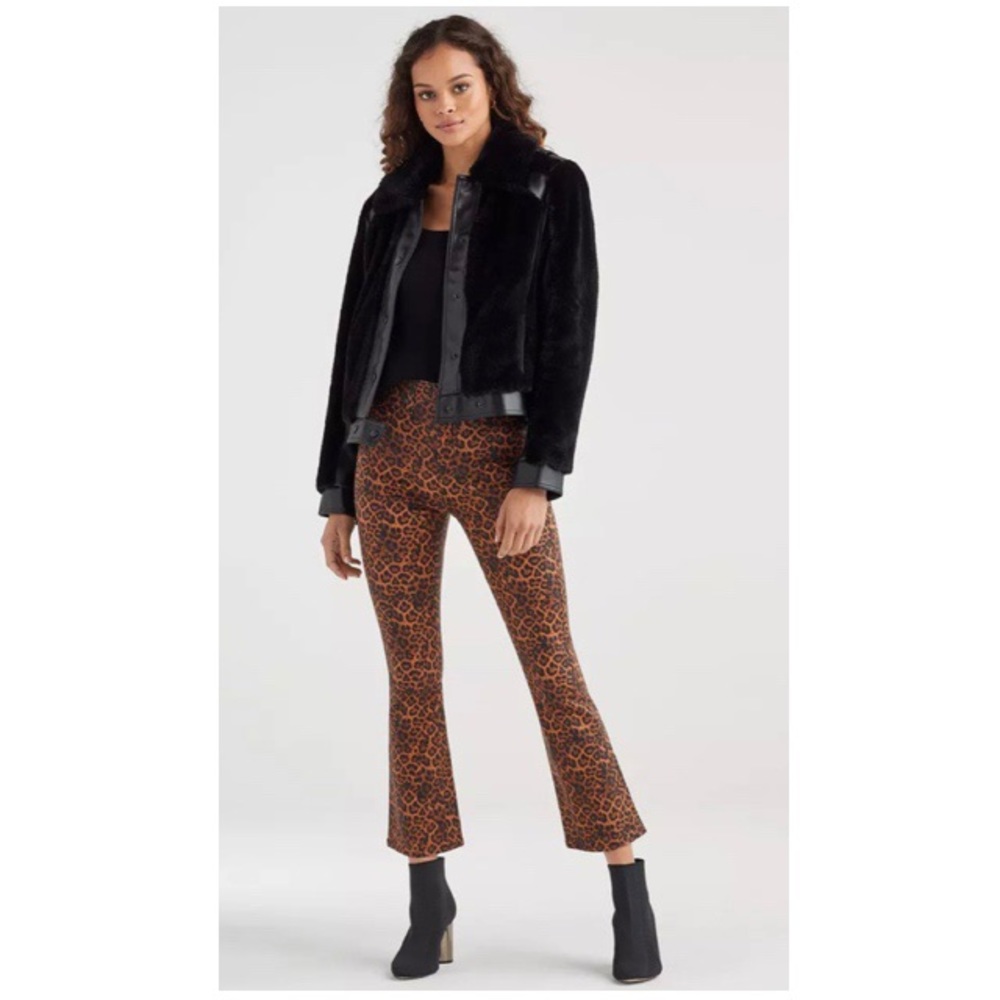 7 For All Mankind Cropped Faux Fur Jacket NWT